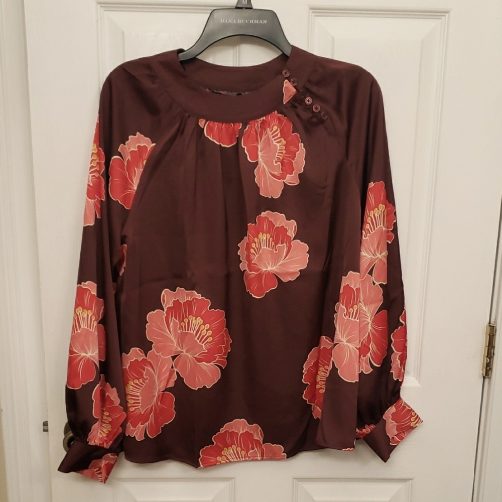 Nicole Miller Women's Eva Long Sleeves Top. Size L,‎ NWOT